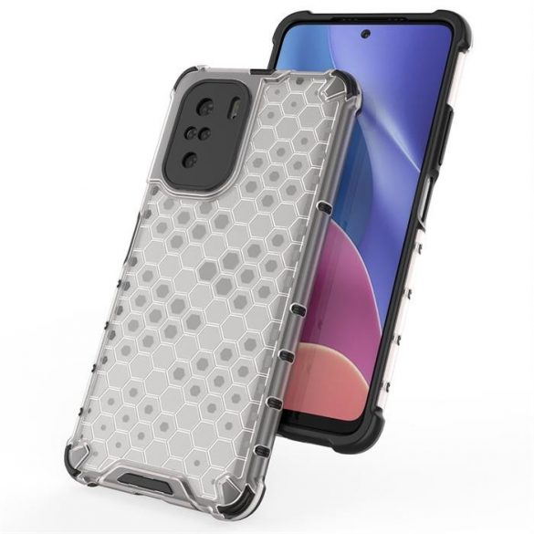 Honeycomb Husă Husă de armură cu TPU Bumper pentru Xiaomi Redmi K40 Pro + / K40 Pro / K40 / Poco F3 negru