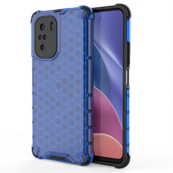 Honeycomb Husă Husă de armură cu TPU Bumper pentru Xiaomi Redmi K40 Pro + / K40 Pro / K40 / Poco F3 albastru