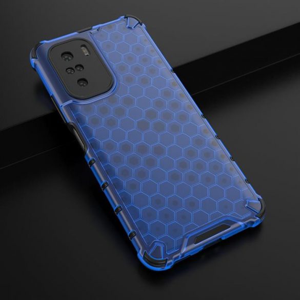 Honeycomb Husă Husă de armură cu TPU Bumper pentru Xiaomi Redmi K40 Pro + / K40 Pro / K40 / Poco F3 albastru