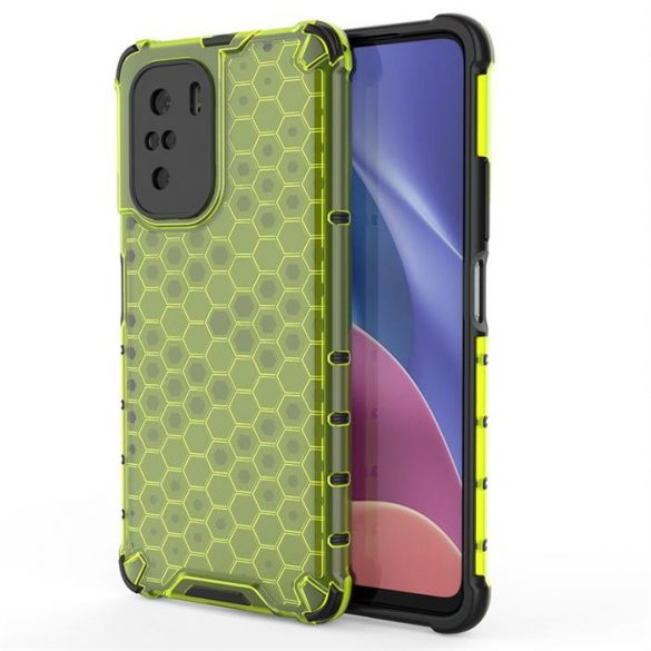 Honeycomb Husă Husă de armură cu TPU Bumper pentru Xiaomi Redmi K40 Pro + / K40 Pro / K40 / Poco F3 verde