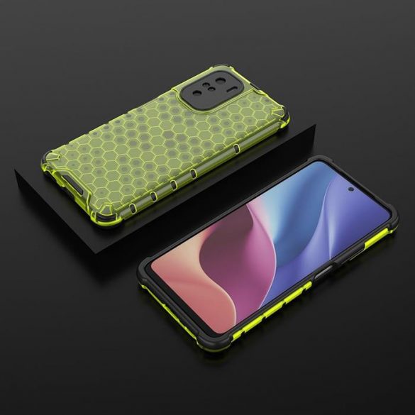 Honeycomb Husă Husă de armură cu TPU Bumper pentru Xiaomi Redmi K40 Pro + / K40 Pro / K40 / Poco F3 verde