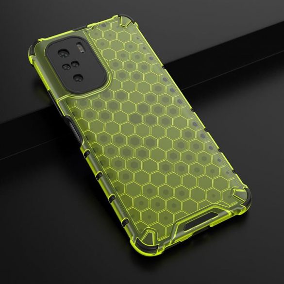 Honeycomb Husă Husă de armură cu TPU Bumper pentru Xiaomi Redmi K40 Pro + / K40 Pro / K40 / Poco F3 verde