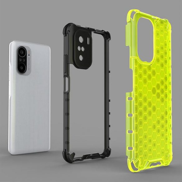 Honeycomb Husă Husă de armură cu TPU Bumper pentru Xiaomi Redmi K40 Pro + / K40 Pro / K40 / Poco F3 verde