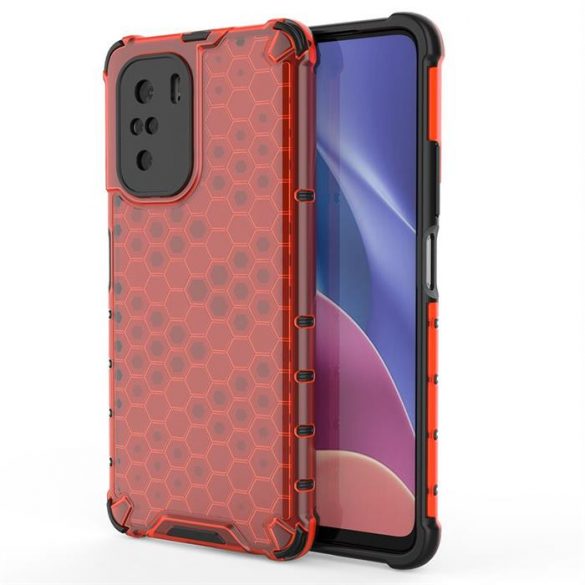 Husa armura Fagure cu bara de protectie TPU pentru Xiaomi Redmi K40 Pro+ / K40 Pro / K40 / Poco F3 rosu