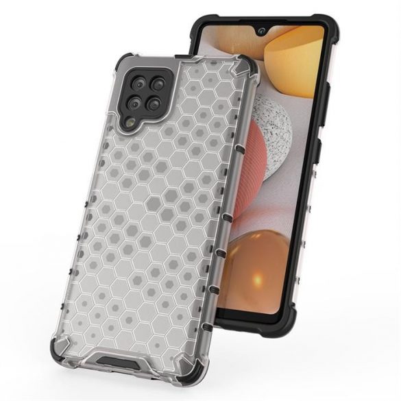 Husa de tip fagure cu armura cu bara de protectie TPU pentru Samsung Galaxy A42 5G albastru