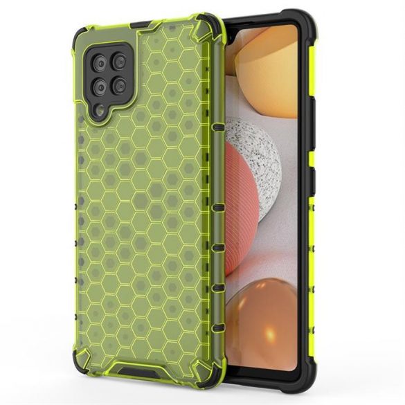 Husa de tip fagure cu armura cu bara de protectie TPU pentru Samsung Galaxy A42 5G verde