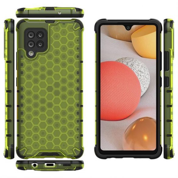 Husa de tip fagure cu armura cu bara de protectie TPU pentru Samsung Galaxy A42 5G verde