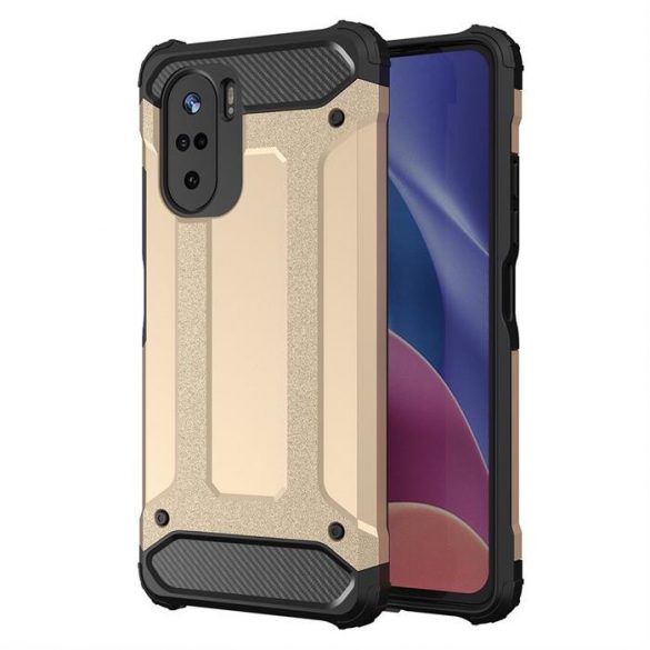 Hybrid Armor Husă Tough Rugged Husă pentru Xiaomi Redmi K40 Pro + / K40 Pro / K40 / Poco F3 de aur