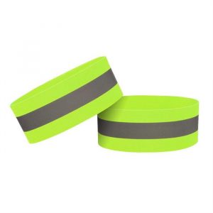 brățară reflectorizantă pentru bicicletă alergare jogging velcro 4cm galben