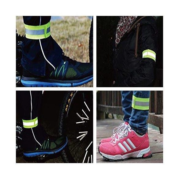 brățară reflectorizantă pentru bicicletă alergare jogging velcro 4cm galben