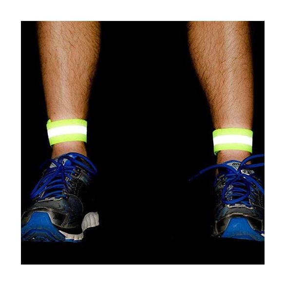 brățară reflectorizantă pentru bicicletă alergare jogging velcro 4cm galben