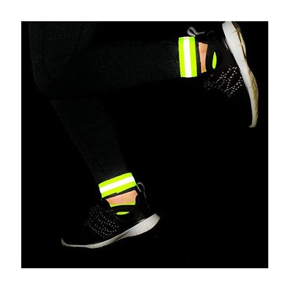 brățară reflectorizantă pentru bicicletă alergare jogging velcro 4cm galben