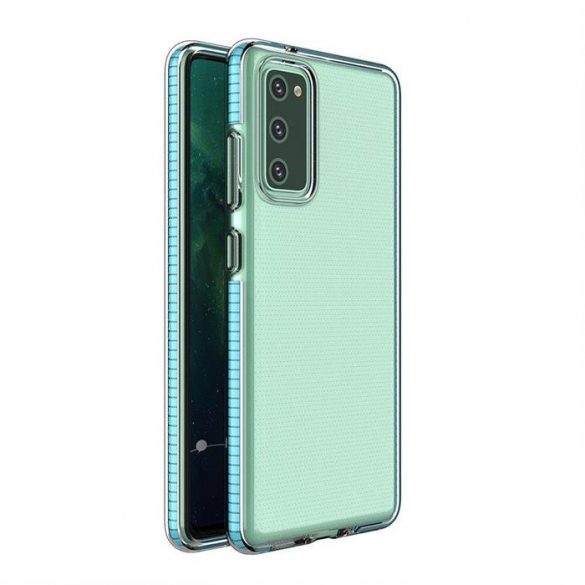 Spring Case Husă de protecție transparentă din gel TPU cu cadru colorat pentru Samsung Galaxy A72 4G albastru deschis