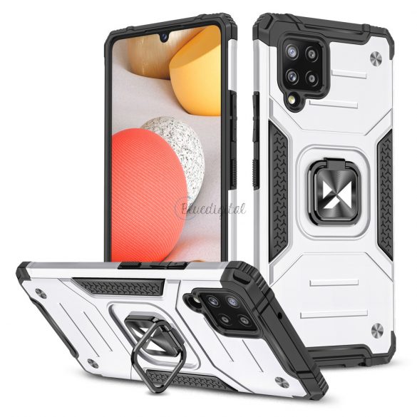 Wozinsky Ring Armor Husă Kickstand Tough Rugged Husă pentru Samsung Galaxy A42 5G argint