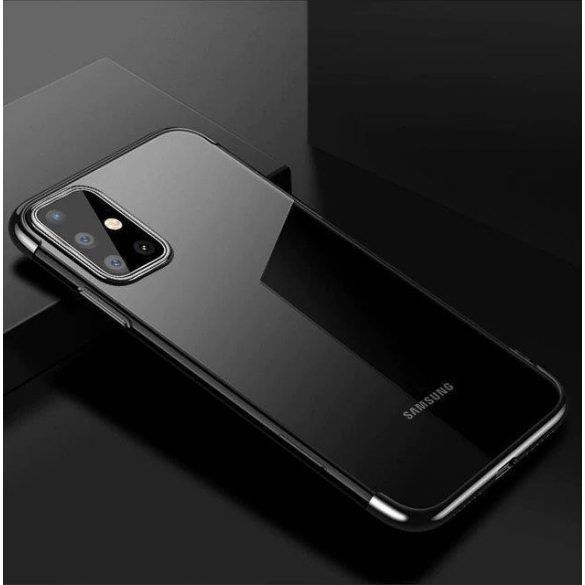 Clear Color husă Gel TPU Electroplating cadru Husă pentru Samsung Galaxy A72 4G negru