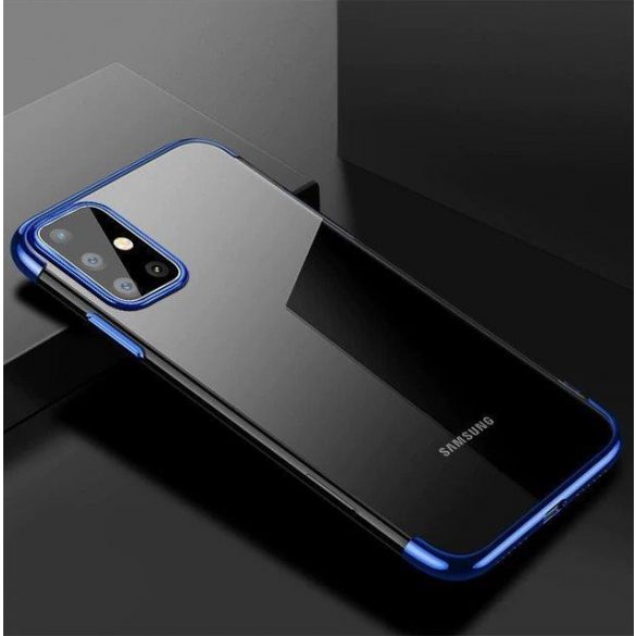 Clear Color husă Gel TPU Electroplating cadru Husă pentru Samsung Galaxy A72 4G albastru