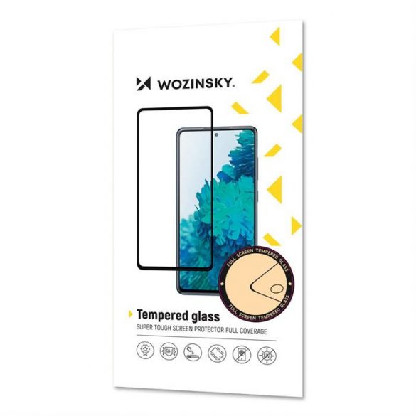 Wozinsky Tempered sticlă Full Glue Super Tough Screen protecțieFull Husăaged cu cadru Husă Friendly pentru Samsung Galaxy A22 4G negru