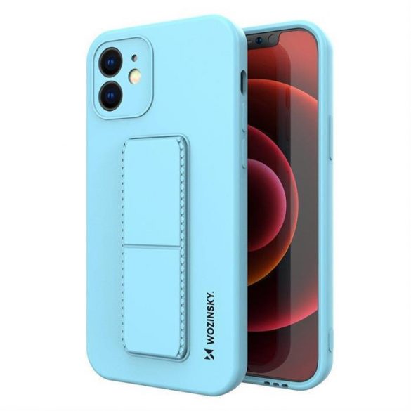 Husa Wozinsky Kickstand Husa flexibila din silicon cu suport iPhone XS Max albastru deschis