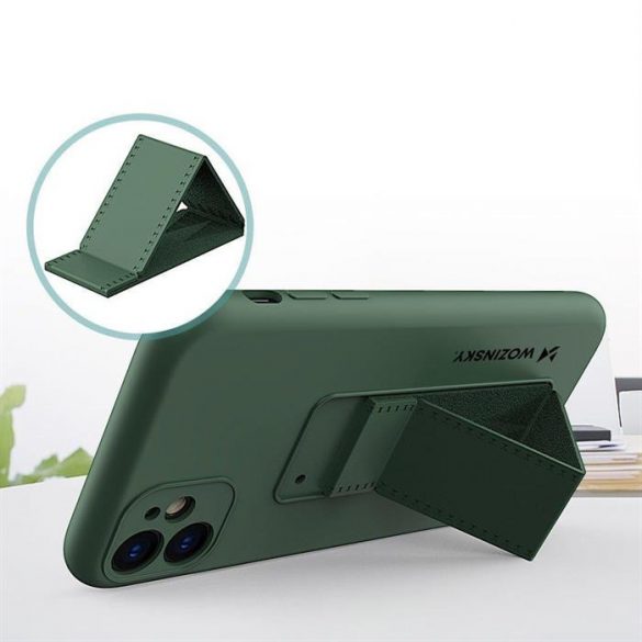 Husa Wozinsky Kickstand Husa flexibila din silicon cu suport iPhone 11 Pro gri