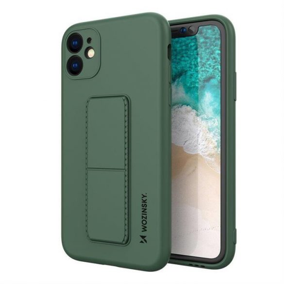 Wozinsky Kickstand Husă Husă de silicon flexibil cu un stand iPhone 11 Pro verde închis