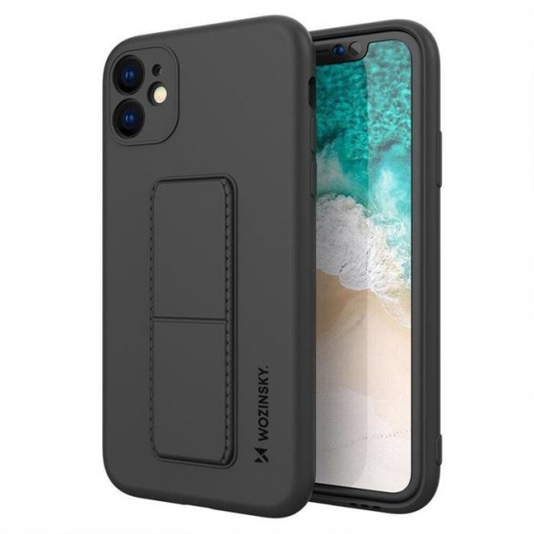 Husa Wozinsky Kickstand Husa flexibila din silicon cu suport iPhone 11 Pro Max negru