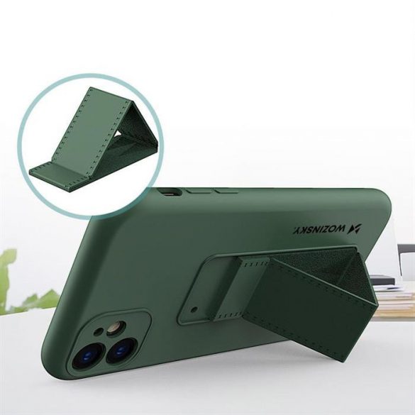 Husa Wozinsky Kickstand Husa flexibila din silicon cu suport iPhone 11 Pro Max gri