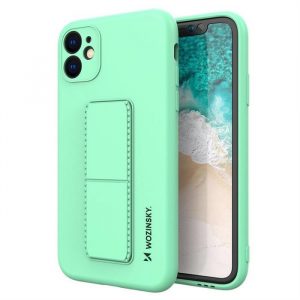 Wozinsky Kickstand husă Husă de silicon flexibil cu un stand iPhone 12 Pro mint