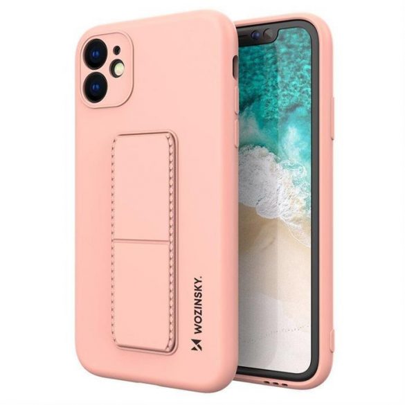 Wozinsky Kickstand Husă Husă de silicon flexibil cu un stand Samsung Galaxy A32 5G roz