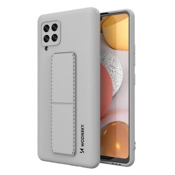 Husa Wozinsky Kickstand Husa flexibila din silicon cu suport Samsung Galaxy A42 5G gri