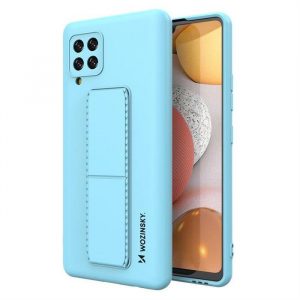 Husa Wozinsky Kickstand Husa flexibila din silicon cu suport Samsung Galaxy A42 5G albastru deschis