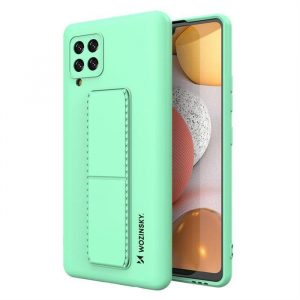 Husa Wozinsky Kickstand Husa flexibila din silicon cu suport Samsung Galaxy A42 5G mint