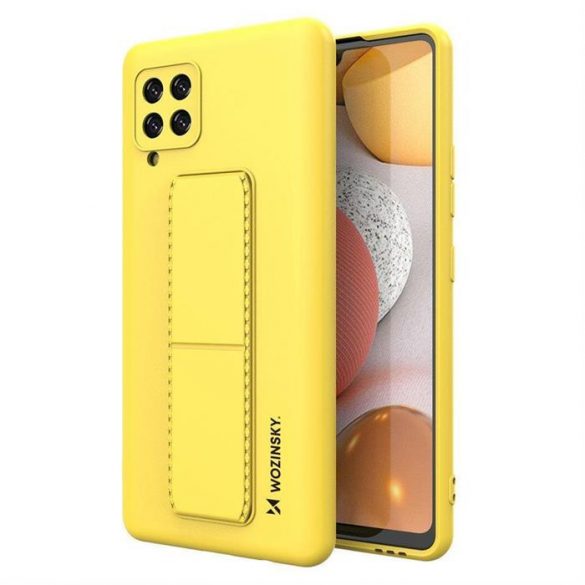 Husa Wozinsky Kickstand Husa flexibila din silicon cu suport Samsung Galaxy A42 5G galben