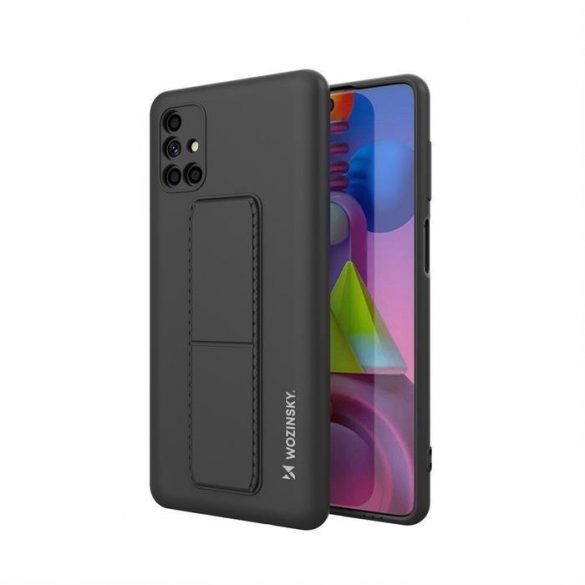 Husa Wozinsky Kickstand Husa flexibila din silicon cu suport Samsung Galaxy M51 negru