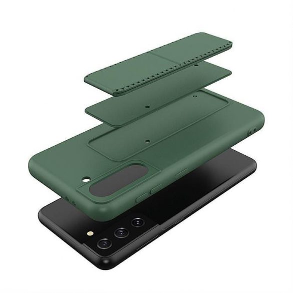 Wozinsky Kickstand Husă Husă de silicon flexibil cu un stand Samsung Galaxy S21+ 5G (S21 Plus 5G) galben