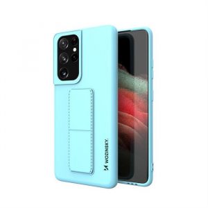 Wozinsky Kickstand Husă Husă de silicon flexibil cu un stand Samsung Galaxy S21 Ultra 5G albastru deschis