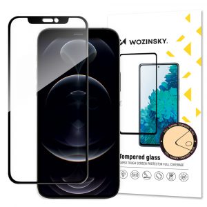 Wozinsky super-puternic Full Glue ecran complet de Folie securizată cu husă cadru Friendly iPhone 14 / 13 Pro / iPhone 13 negru