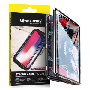 Wozinsky Full Magnetic Husă Full Body Front și Husă spate cu sticlă încorporată pentru Samsung Galaxy A72 4G negru-transparent