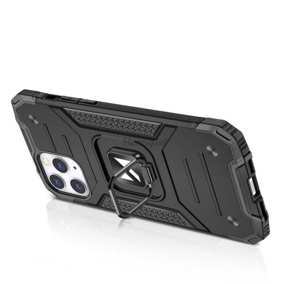 Husa Wozinsky Ring Armor Kickstand Tough Rugged Husa pentru iPhone 13 Pro albastra