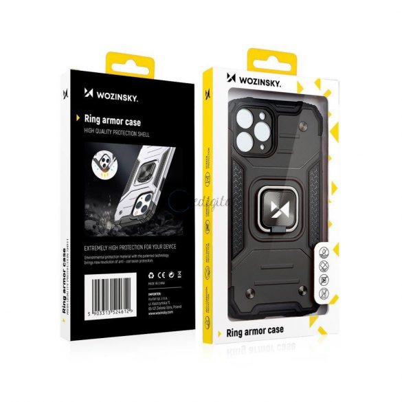 Husa Wozinsky Ring Armor Kickstand Tough Rugged Husa pentru iPhone 13 Pro albastra