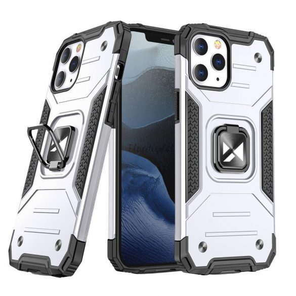 Wozinsky Ring Armor husă Kickstand Tough Rugged Husă pentru iPhone 13 argint