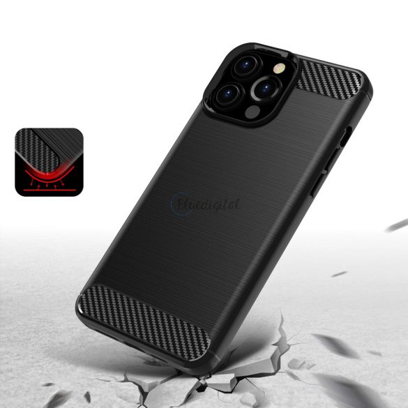 Husa Carbon Husa flexibila TPU pentru iPhone 13 Pro Max neagra