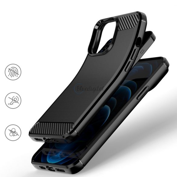 Husa Carbon Husa flexibila TPU pentru iPhone 13 Pro Max neagra