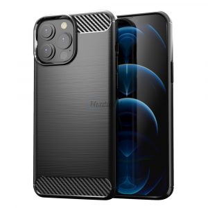 Husa Carbon Husa flexibila TPU pentru iPhone 13 Pro neagra