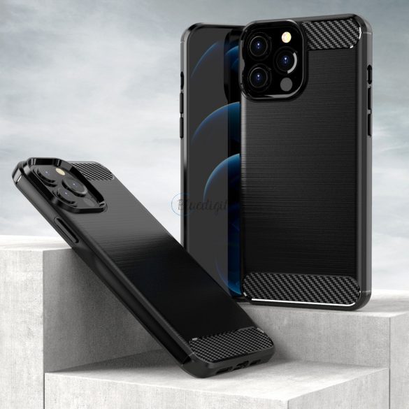 Husa Carbon Husa flexibila TPU pentru iPhone 13 Pro neagra