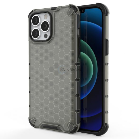 Husa cu armura Honeycomb cu bara de protectie TPU pentru iPhone 13 Pro Max neagra