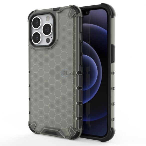 Husa cu armura Honeycomb cu bara de protectie TPU pentru iPhone 13 Pro neagra