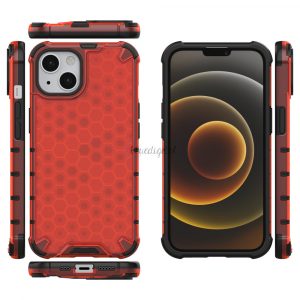 Honeycomb Husă blindată cu TPU Bumper pentru iPhone 13 roșu