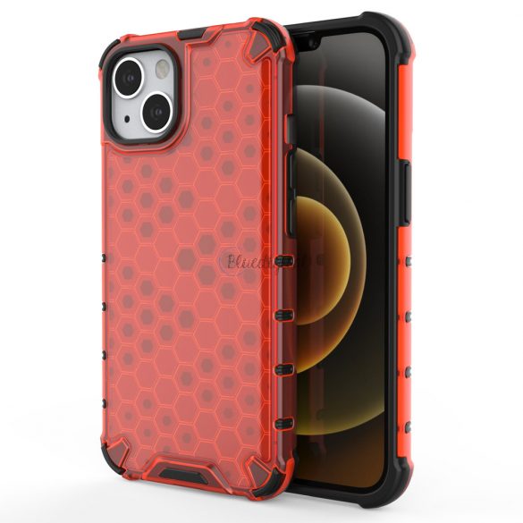 Honeycomb Husă blindată cu TPU Bumper pentru iPhone 13 roșu