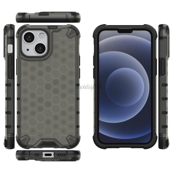 Honeycomb husă Husă blindată cu TPU Bumper pentru iPhone 13 mini negru