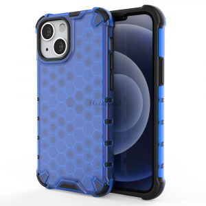 Honeycomb husă Husă blindată cu TPU Bumper pentru iPhone 13 mini albastru